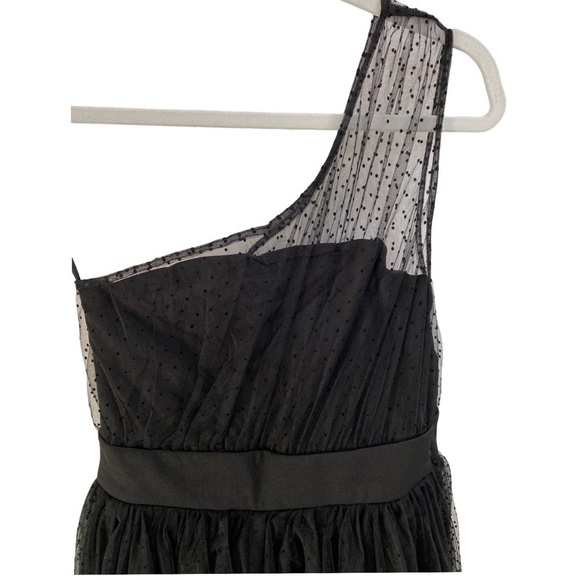 ModCloth One Shoulder Black Polka Dot Tulle Party Dress Size Small NWT - Picture 6 of 10